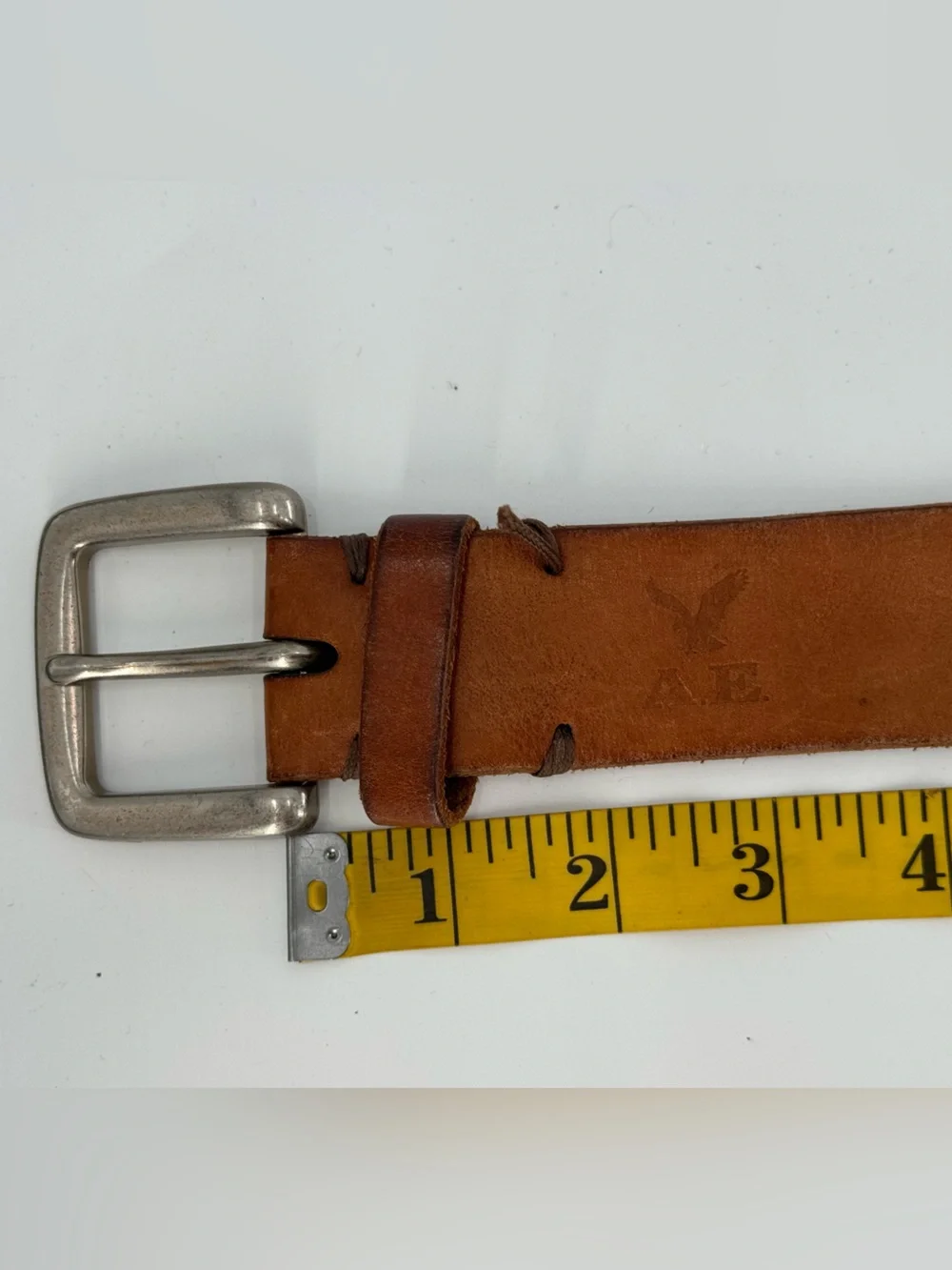 American Eagle Vintage Tan Brown Leather Belt 40